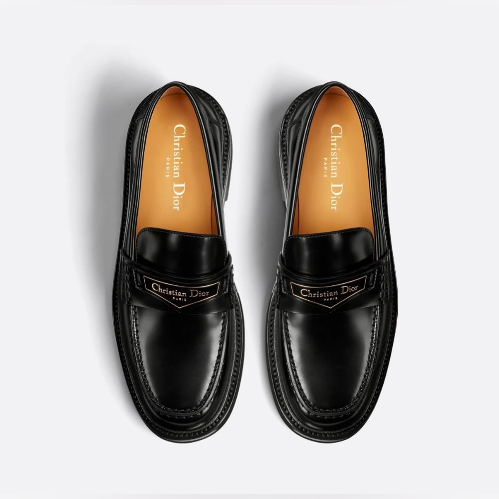 NWT Dior - Boy Loafer, in black brushed calfskin, size 37 (US7)